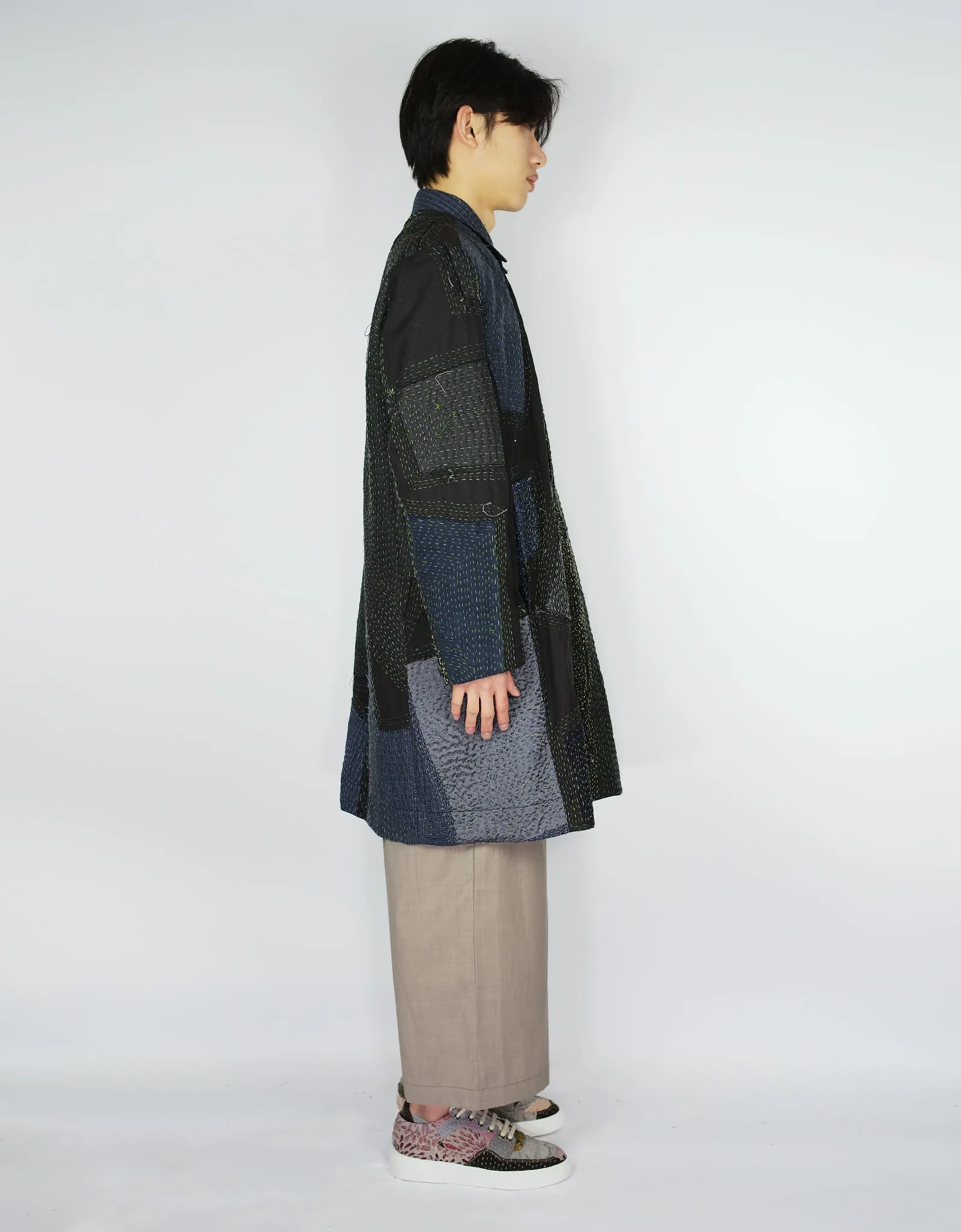 Fine Woollen & Silk Offcuts Duster Coat sold by By Walid product image thumbnail 5