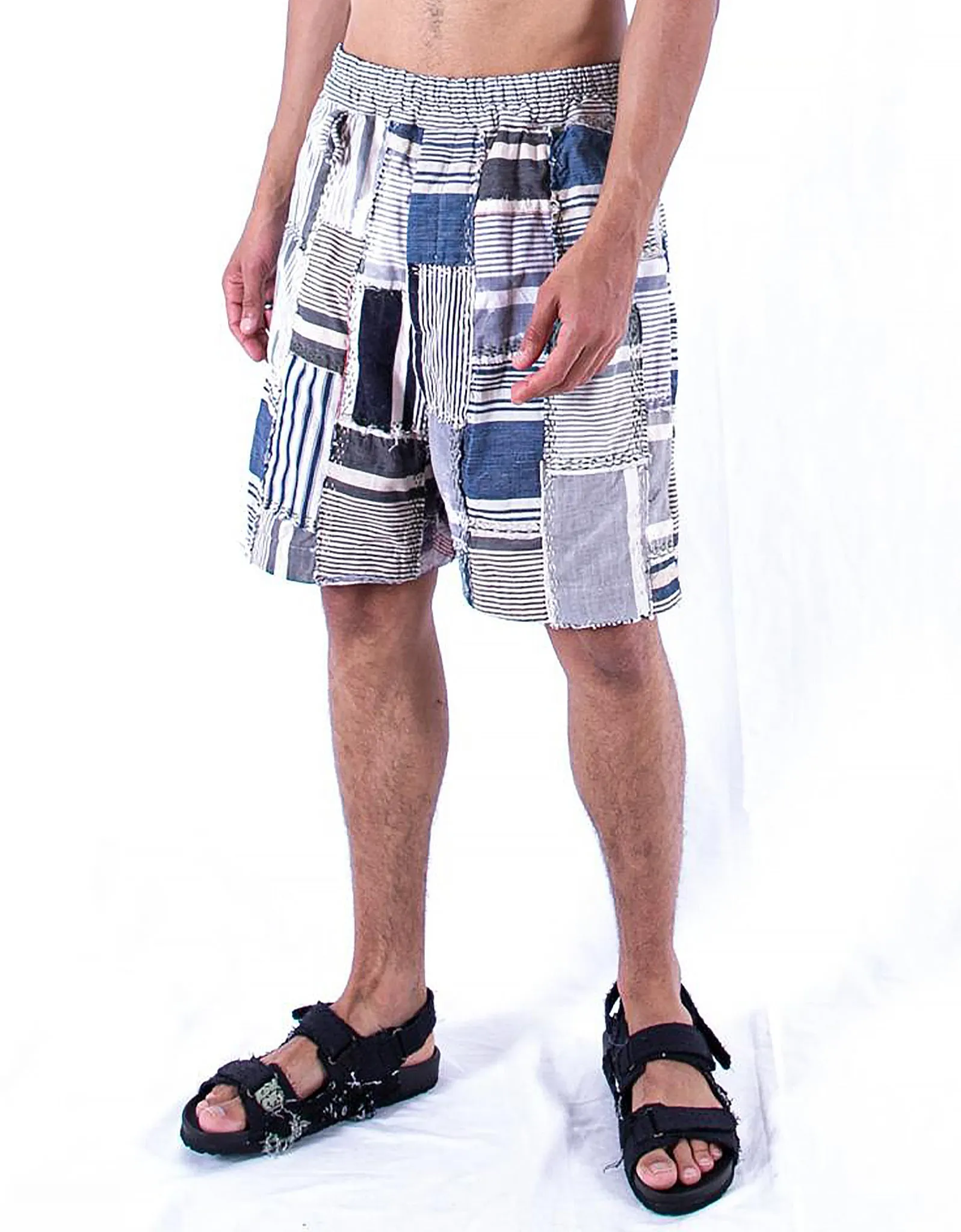 Vintage Ticking Patchwork Blaze Shorts sold by By Walid