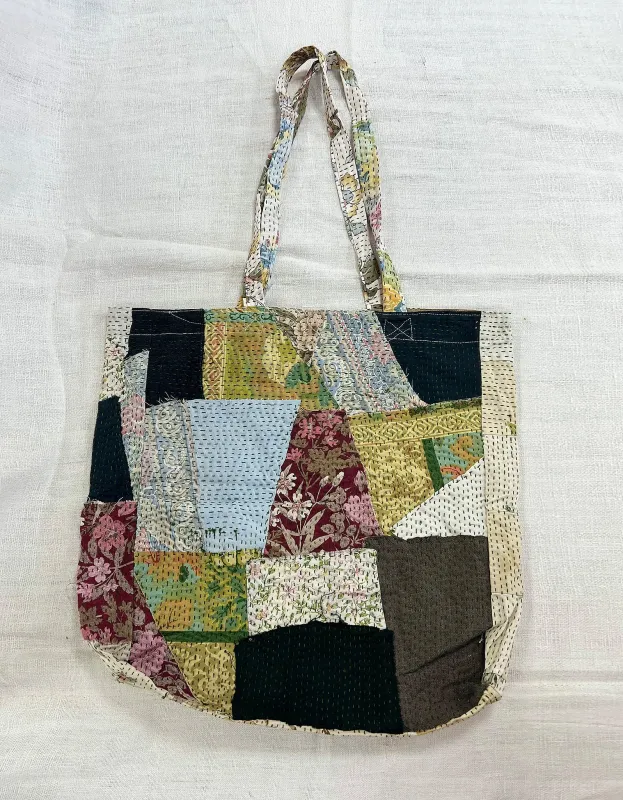 Vintage Cotton Patchwork Tote Bag sold by By Walid