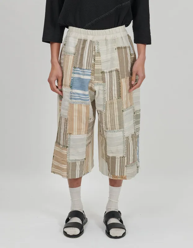19th Century French Ticking Long Bermuda Shorts sold by By Walid