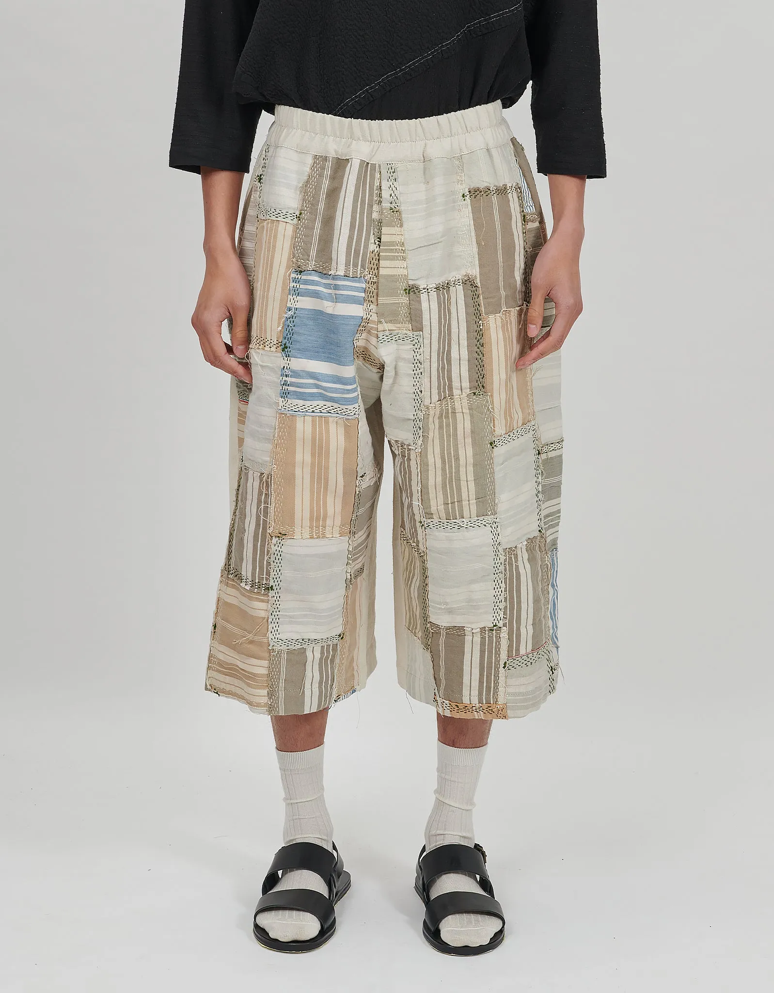 19th Century French Ticking Long Bermuda Shorts sold by By Walid