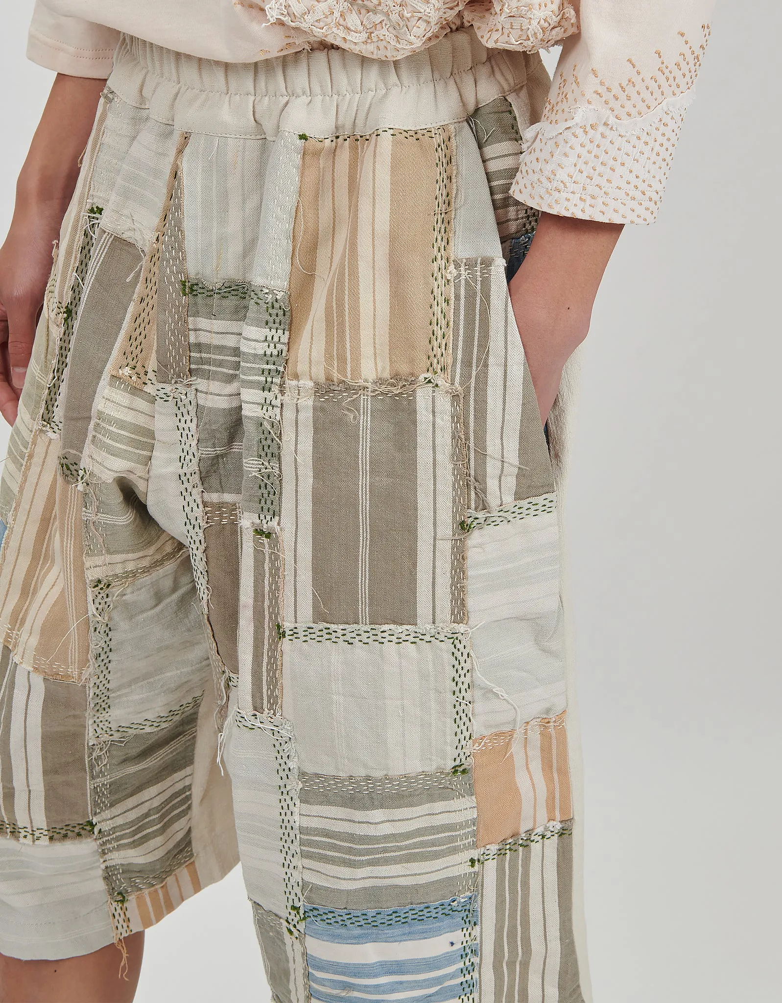 19th Century French Ticking Bermuda Shorts sold by By Walid product image thumbnail 2