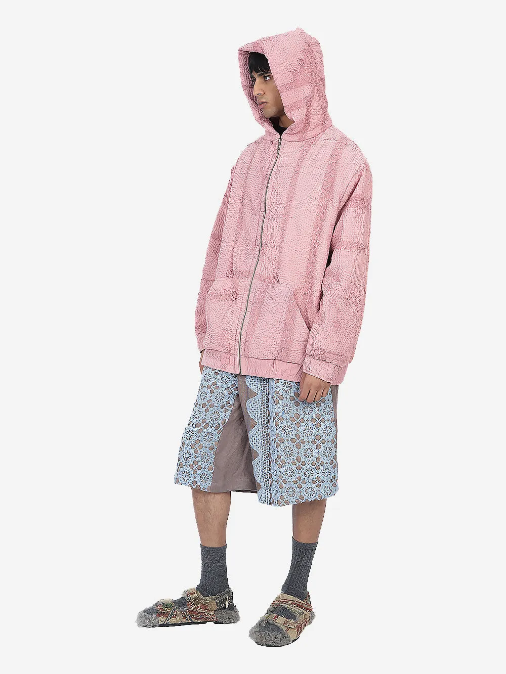 Wadded Venetian Backed Lace Zip Hoodie sold by By Walid product image thumbnail 4