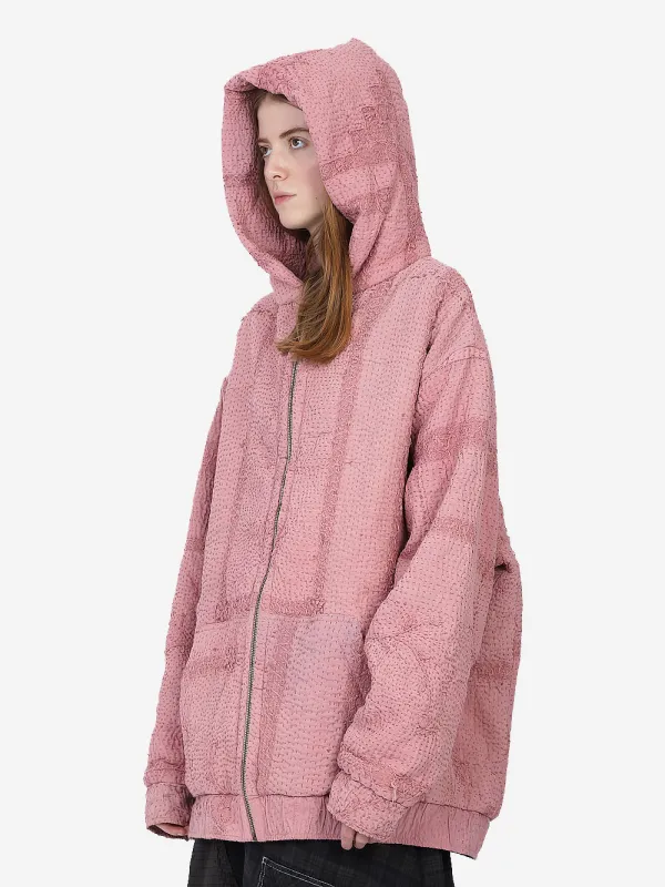 Wadded Venetian Backed Lace Zip Hoodie sold by By Walid