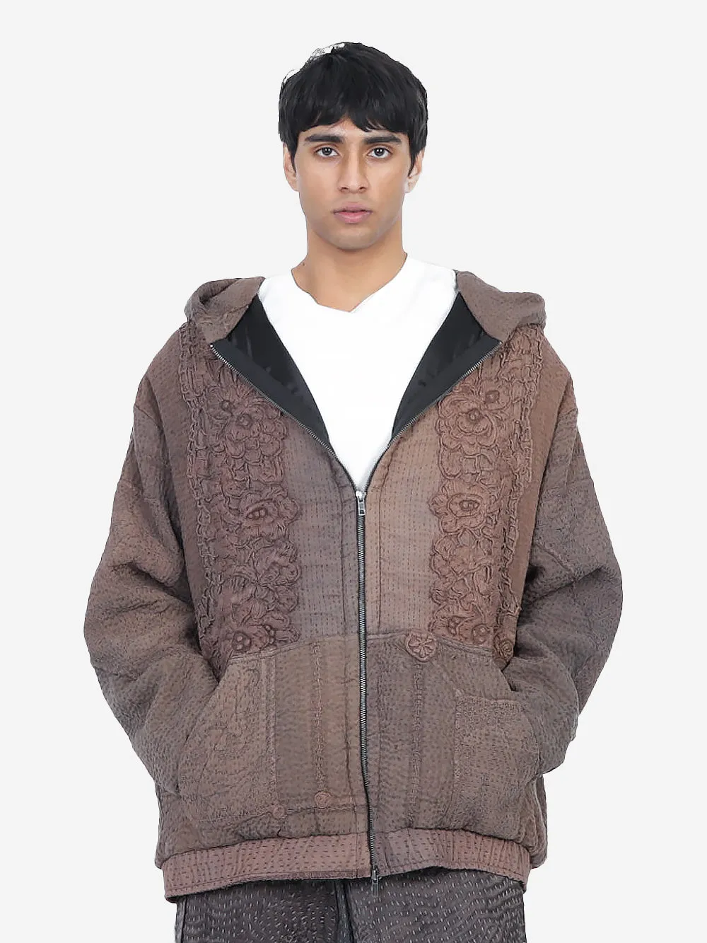 Wadded Venetian Backed Lace Zip Hoodie sold by By Walid product image thumbnail 2