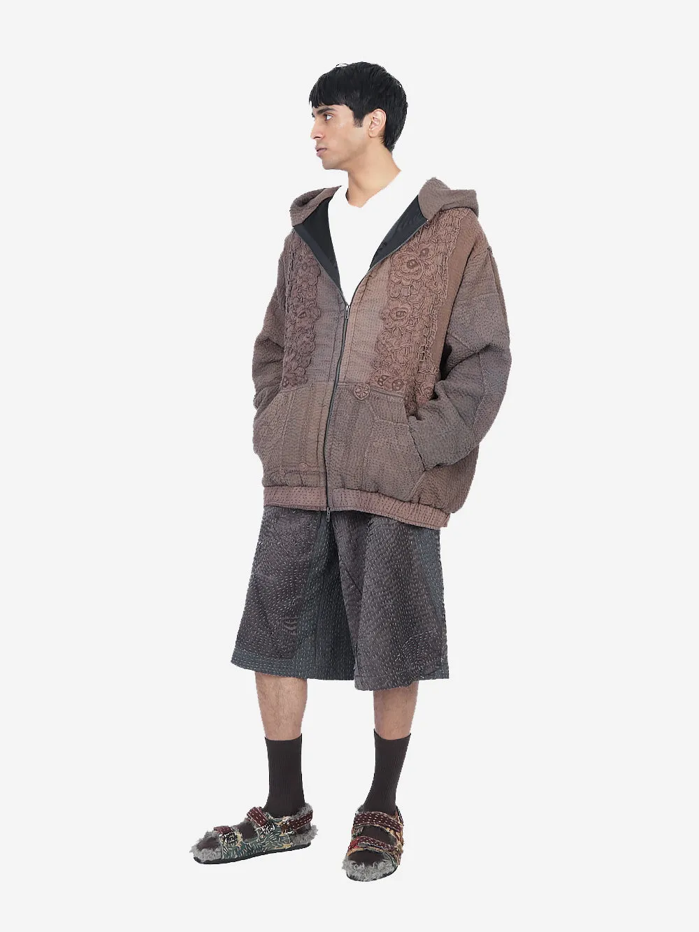 Wadded Venetian Backed Lace Zip Hoodie sold by By Walid product image thumbnail 4