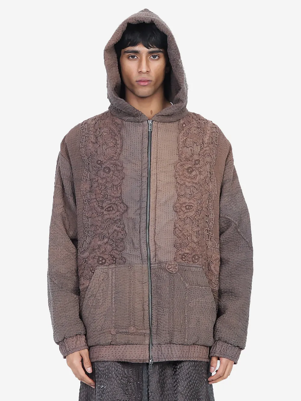 Wadded Venetian Backed Lace Zip Hoodie sold by By Walid