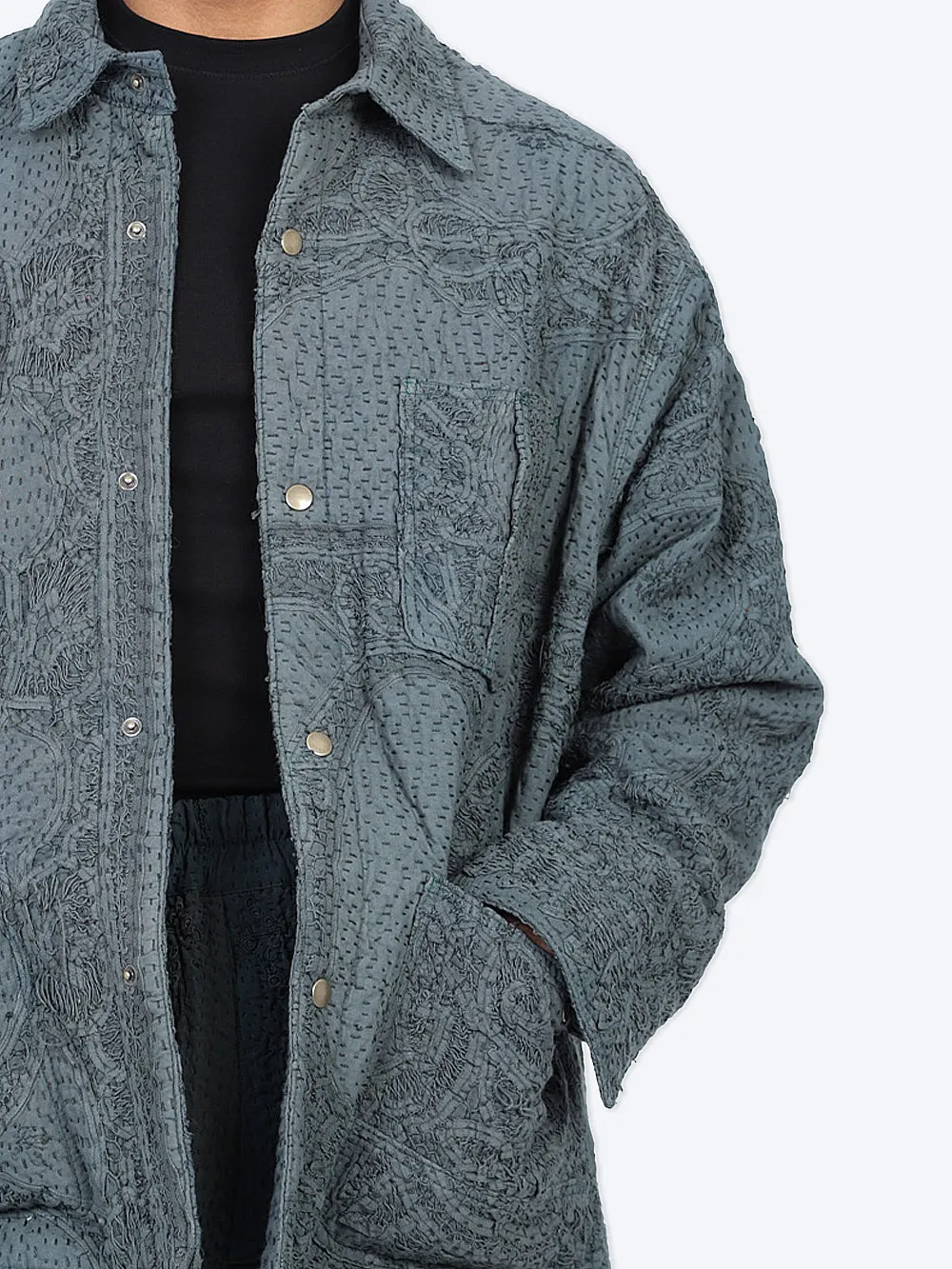 Wadded Venetian Backed Lace Rain Jacket sold by By Walid product image thumbnail 4