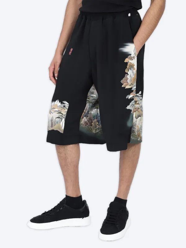 Tomesode Silk Kimono Bermudas made by By Walid