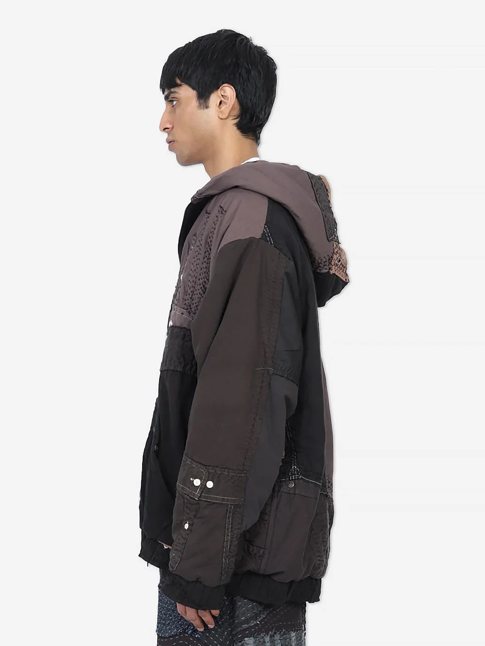 Vintage Shirting Repatch Wadded Zip Hoodie sold by By Walid product image thumbnail 4