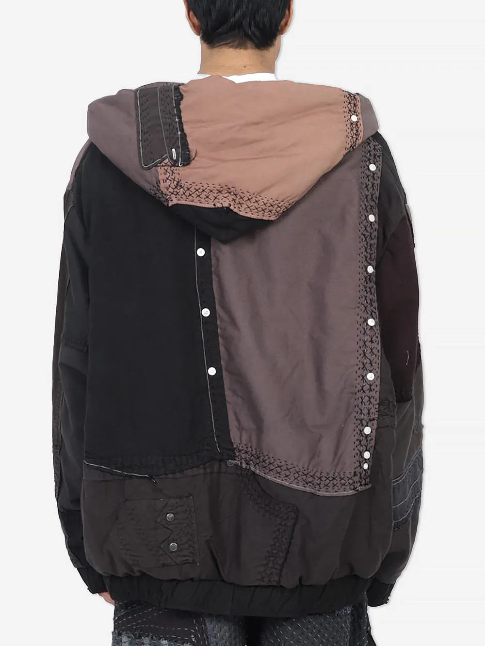 Vintage Shirting Repatch Wadded Zip Hoodie sold by By Walid product image thumbnail 2
