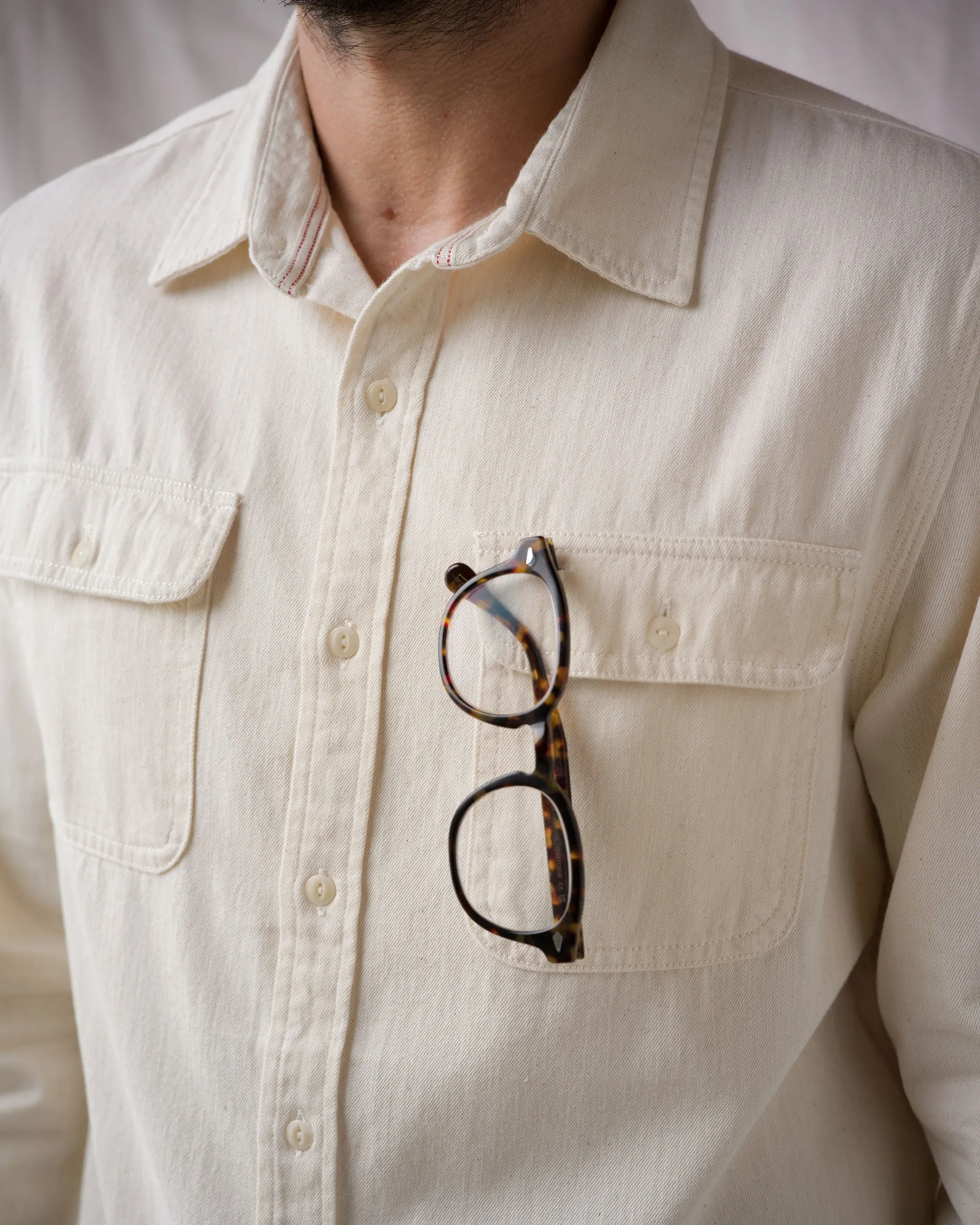 Work Shirt Goleta Twill 6oz - Ecru Rinse sold by Ace Rivington