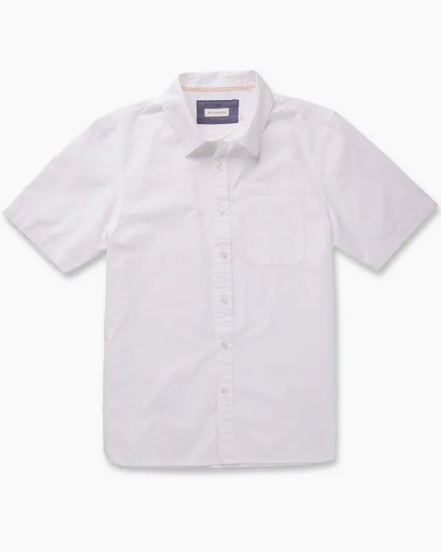 S/S Tailored Shirt Compact Poplin - White Rinse made by Ace Rivington