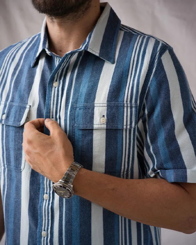 Weekend Shirt River Stripe - Soft Rinse made by Ace Rivington