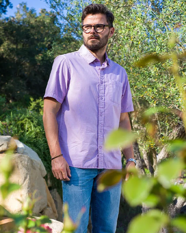 S/S Tailored Shirt Compact Poplin - Lavendar Vintage made by Ace Rivington