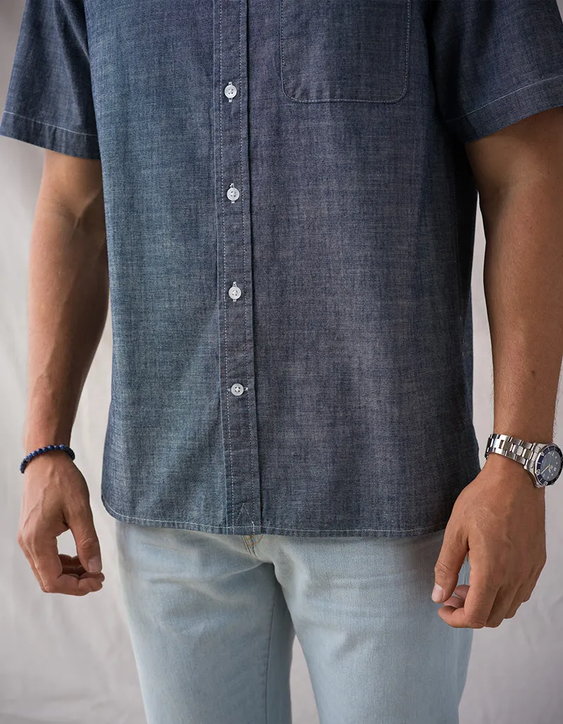 S/S Tailored Shirt Surplus Chambray 6oz - Indigo Rinse sold by Ace Rivington product image thumbnail 3