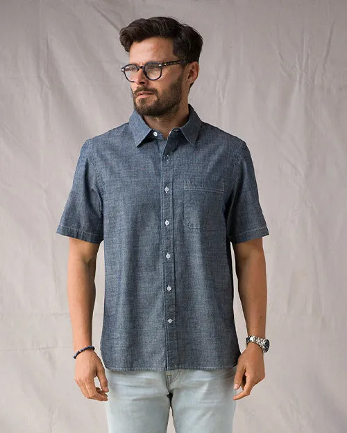 S/S Tailored Shirt Surplus Chambray 6oz - Indigo Rinse sold by Ace Rivington
