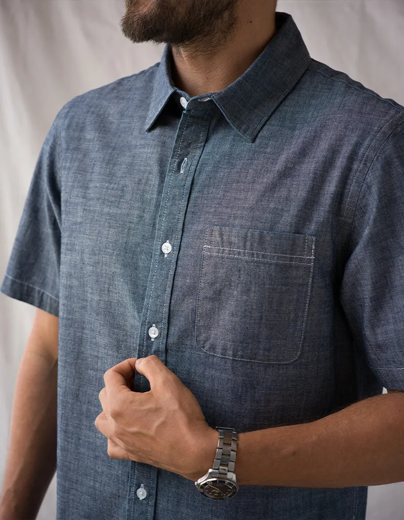 S/S Tailored Shirt Surplus Chambray 6oz - Indigo Rinse sold by Ace Rivington product image thumbnail 5
