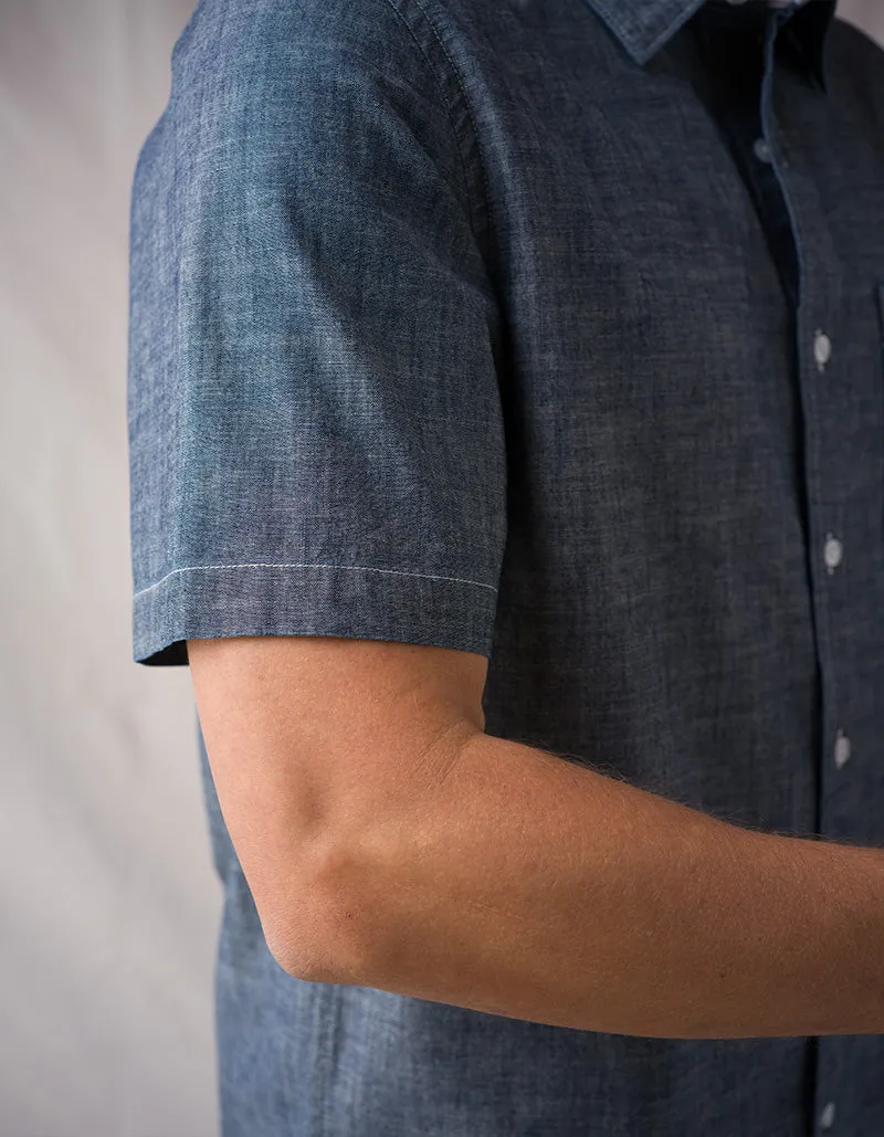 S/S Tailored Shirt Surplus Chambray 6oz - Indigo Rinse sold by Ace Rivington product image thumbnail 4