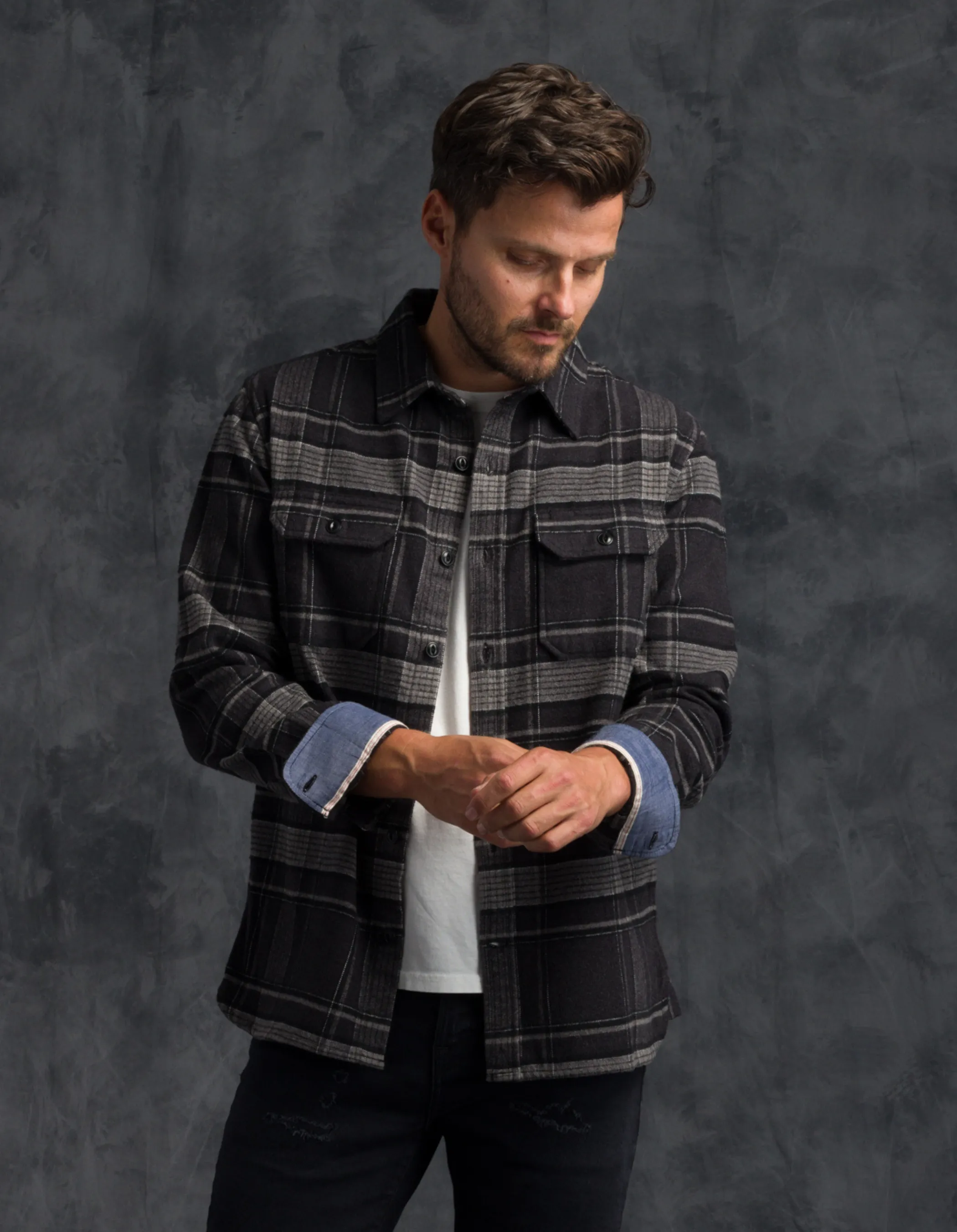 Winter Flannel - Utility Shirt - Stone Window sold by Ace Rivington