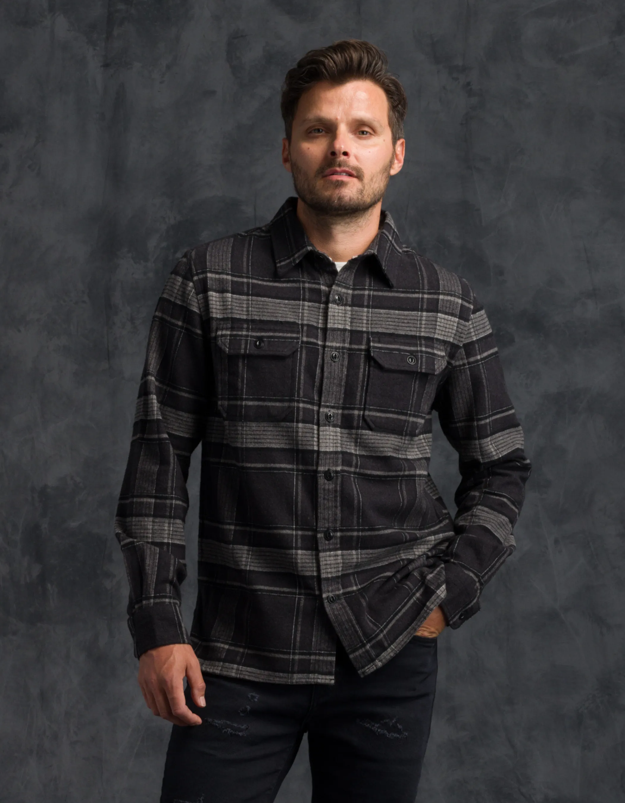 Winter Flannel - Utility Shirt - Stone Window sold by Ace Rivington product image thumbnail 3