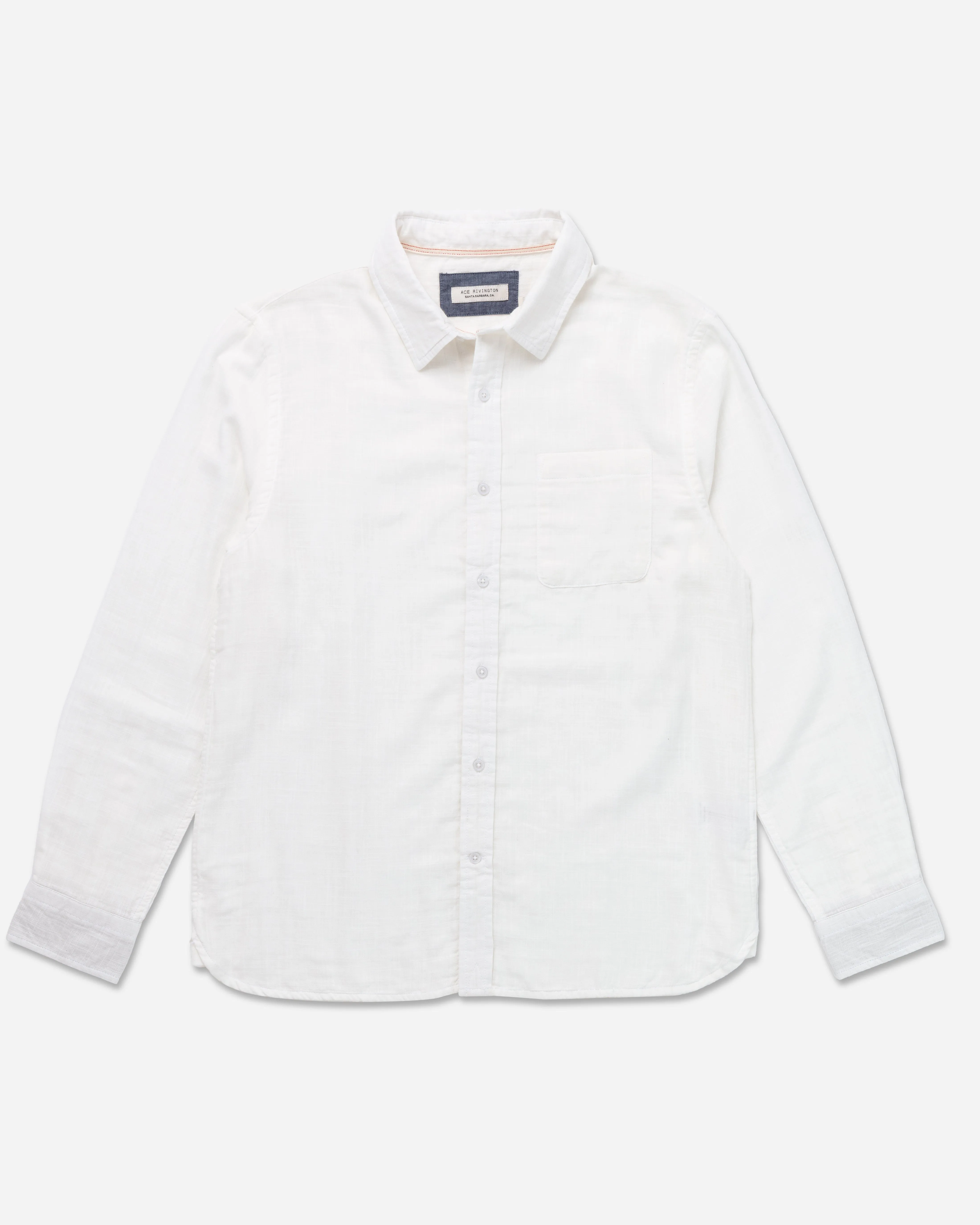 L/S Tailored Shirt - Compact Poplin - White Rinse sold by Ace Rivington product image thumbnail 3
