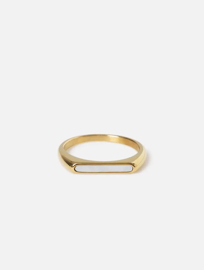 Freedom Gold Inlay Ring sold by Skinnydip London