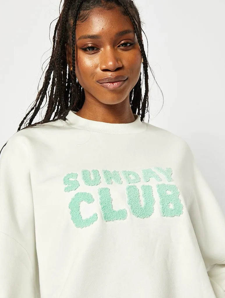 Sunday Club Oversized Sweatshirt in Ecru sold by Skinnydip London product image thumbnail 5