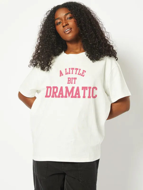 Mean Girls x Skinnydip A Little Bit Dramatic Ecru Oversized T-Shirt sold by Skinnydip London