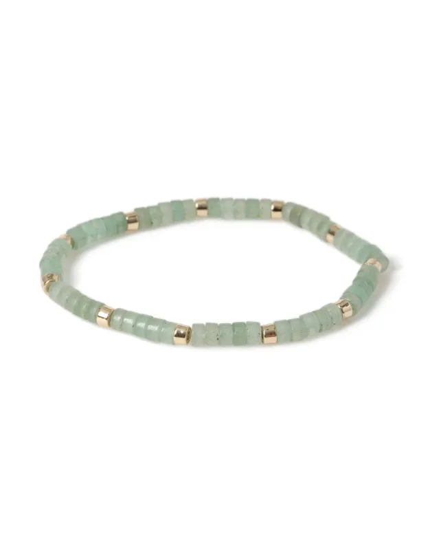 Liars & Lovers Green Bead Stretch Bracelet sold by Skinnydip London
