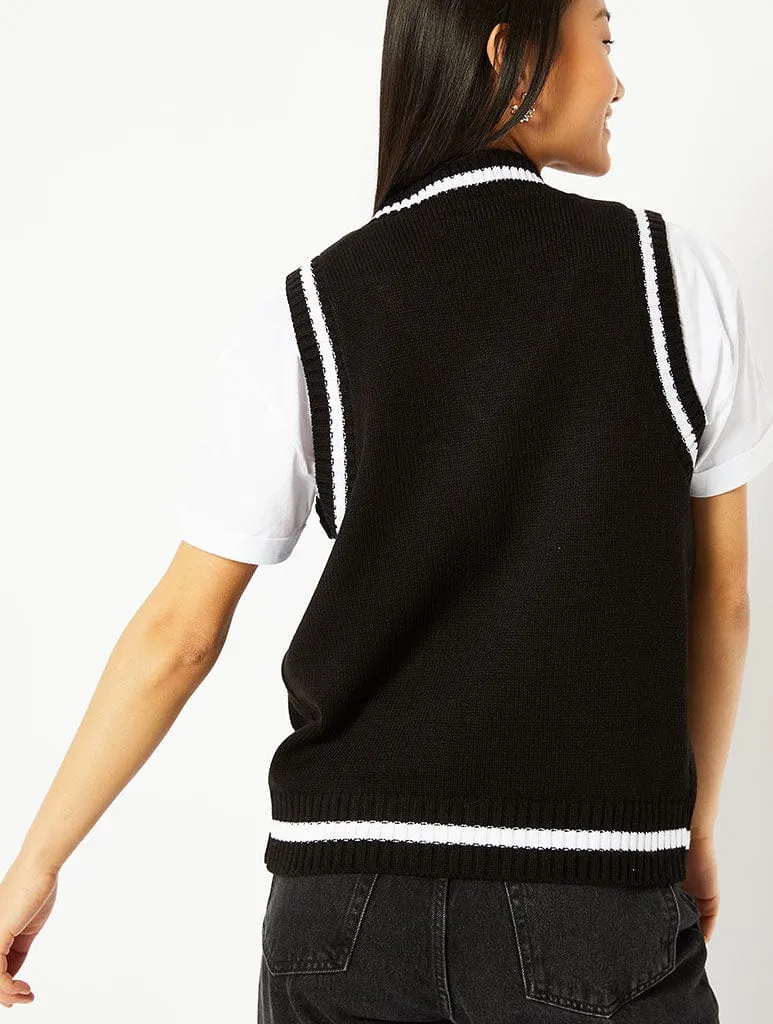 Do Nothing Club Black Knitted Vest sold by Skinnydip London product image thumbnail 5