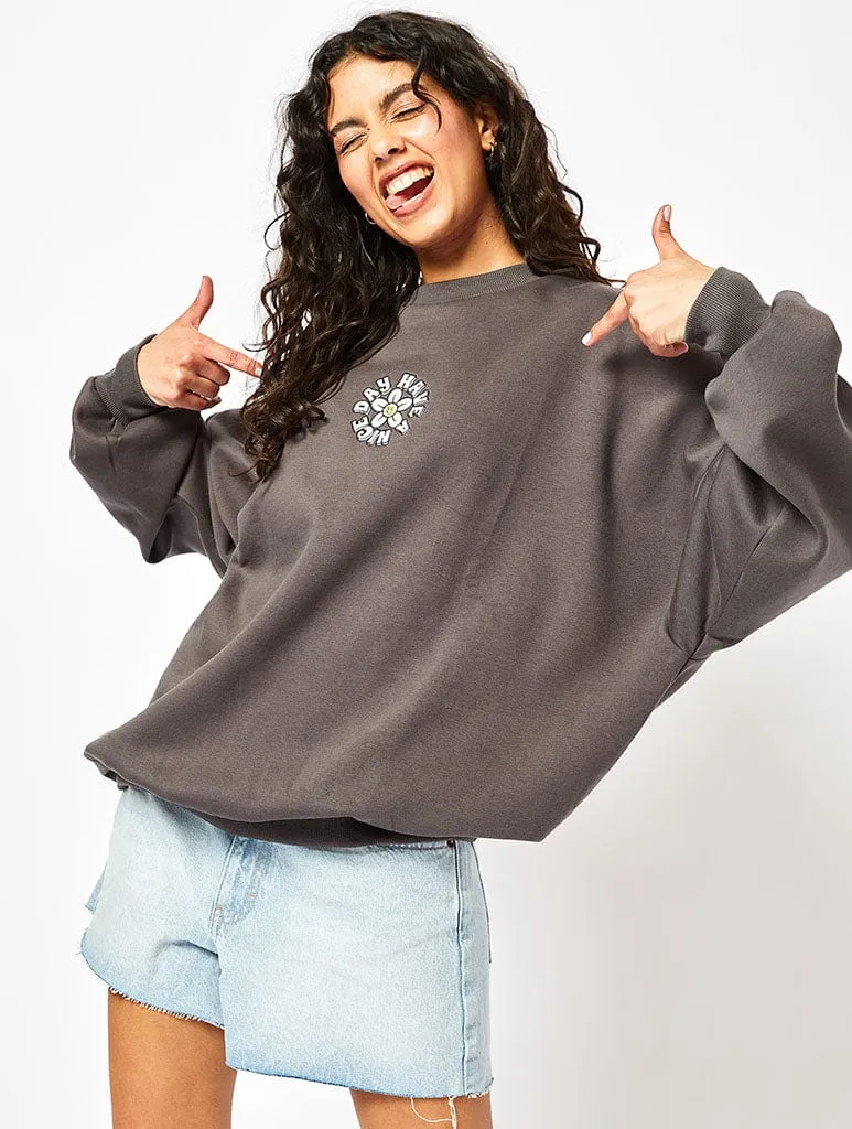 Protect Your Peace Acid Wash Oversized Sweatshirt sold by Skinnydip London product image thumbnail 2