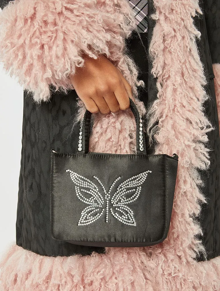 Evie Noir Bling Butterfly Tote Bag sold by Skinnydip London