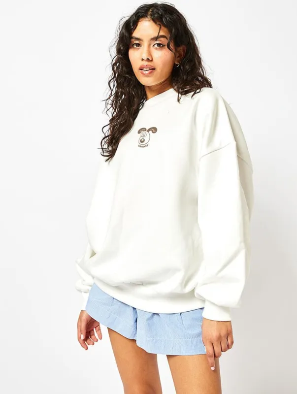 Wallace & Gromit x Skinnydip Micro Gromit Sweatshirt In Ecru sold by Skinnydip London