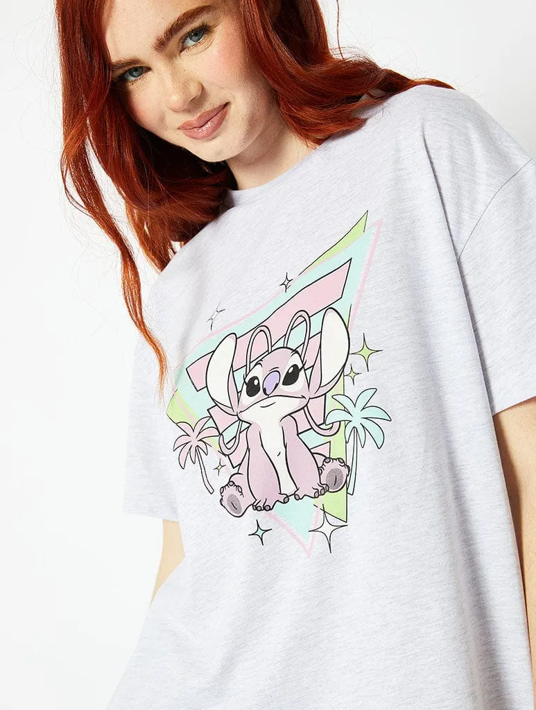 Disney Angel Oversized T-Shirt In Lilac sold by Skinnydip London