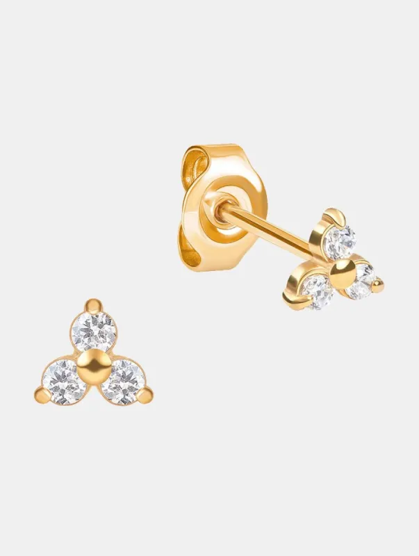Metal Morphosis Trio Stud In Gold made by Skinnydip London