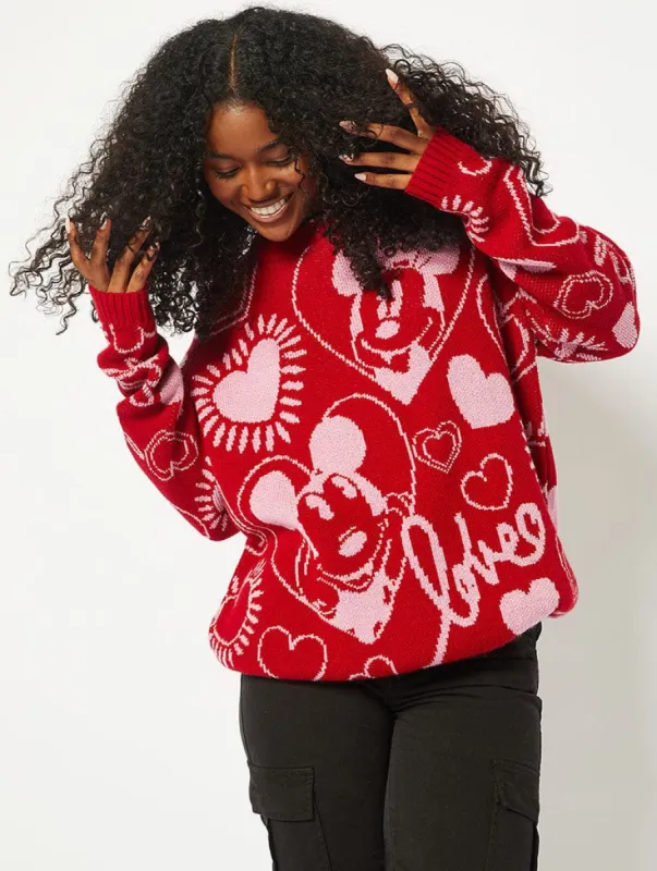 Disney Mickey & Minnie Love Oversized Knitted Jumper sold by Skinnydip London