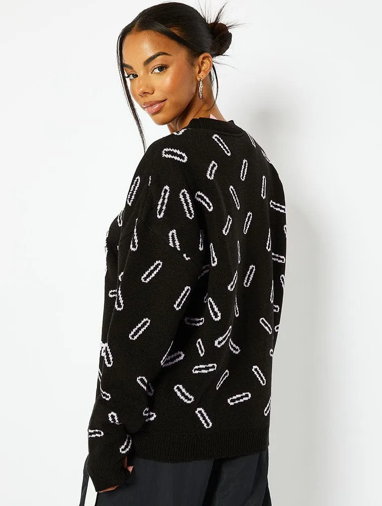 Black Ice Cream Oversized Knitted Jumper sold by Skinnydip London product image thumbnail 5