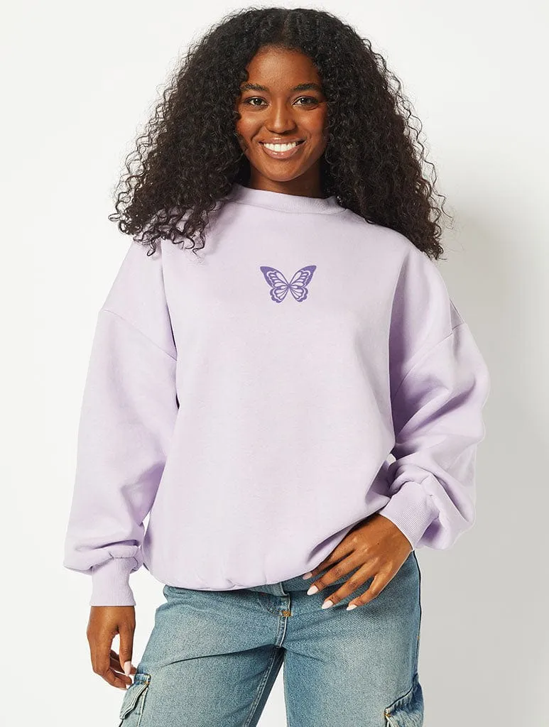 Guts Oversized Sweatshirt in Lilac sold by Skinnydip London product image thumbnail 2