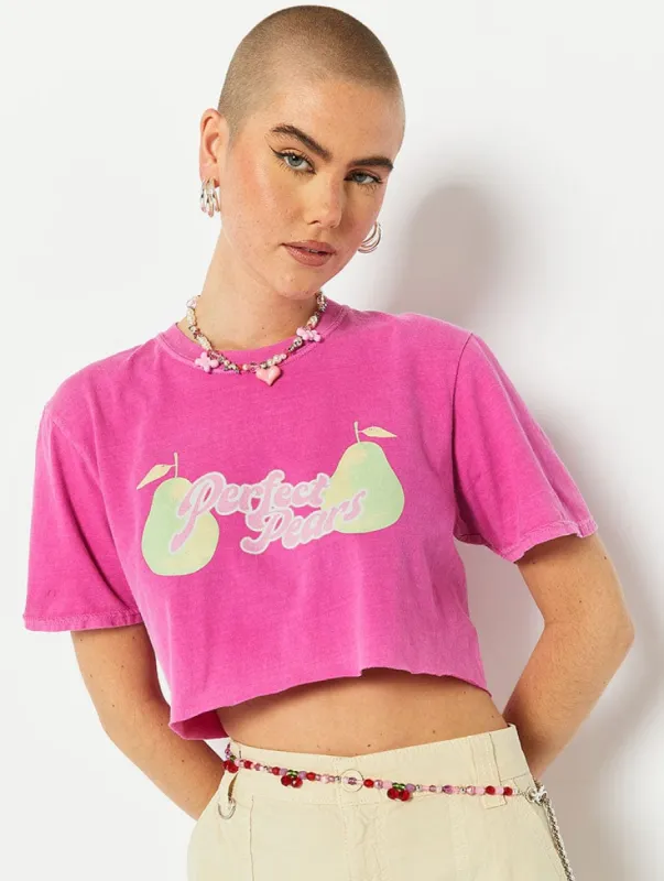Perfect Pears Pink Crop Top sold by Skinnydip London