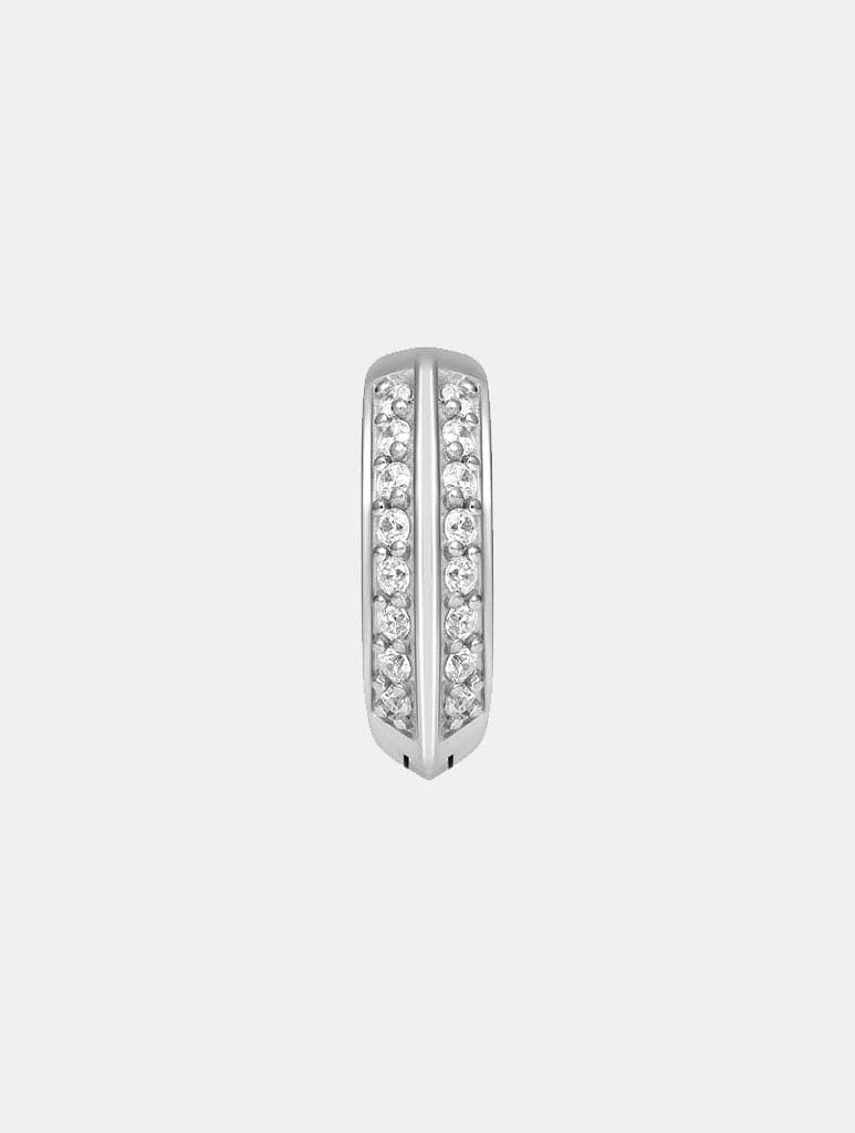 Metal Morphosis Double Zirconia Hoops In Silver sold by Skinnydip London product image thumbnail 4