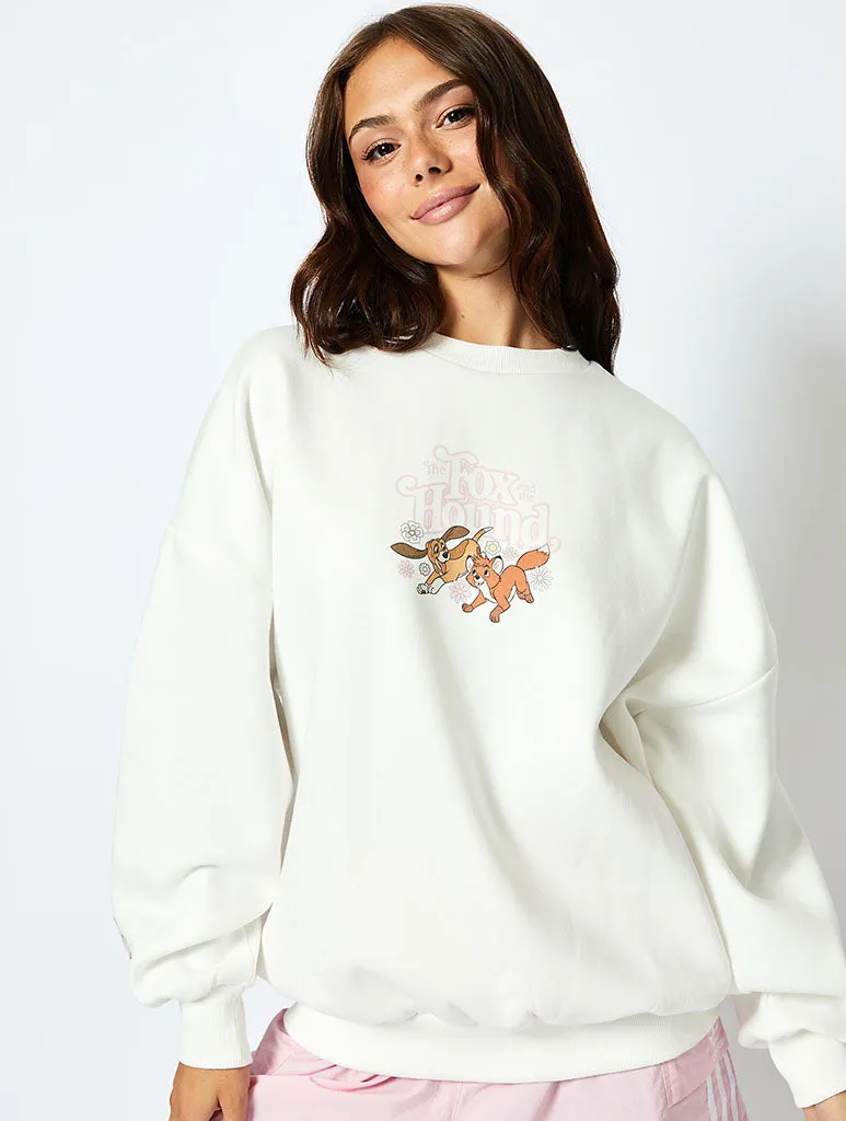 Disney The Fox and the Hound Sweatshirt in Ecru sold by Skinnydip London product image thumbnail 3