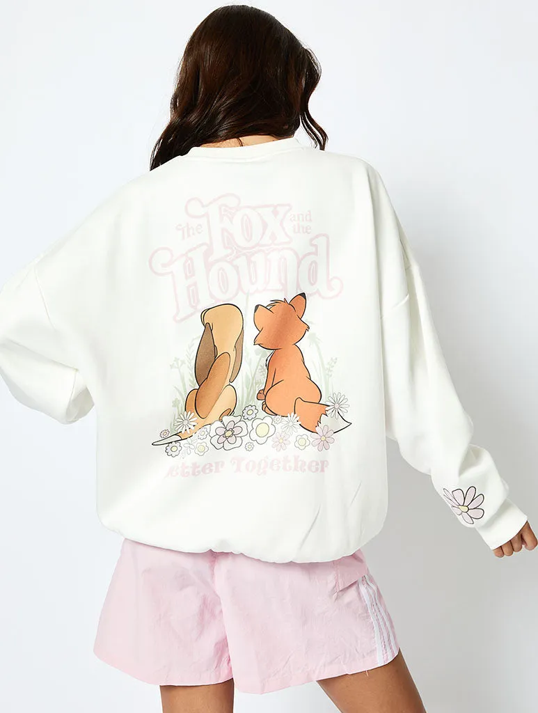 Disney The Fox and the Hound Sweatshirt in Ecru sold by Skinnydip London product image thumbnail 5