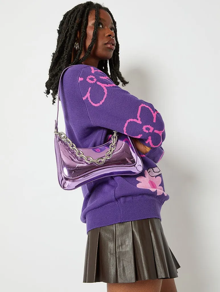 Kiera Lilac Mirror Metallic Shoulder Bag sold by Skinnydip London product image thumbnail 2