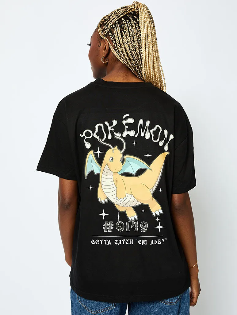 Pokemon #0149 Dragonite T-Shirt In Black sold by Skinnydip London