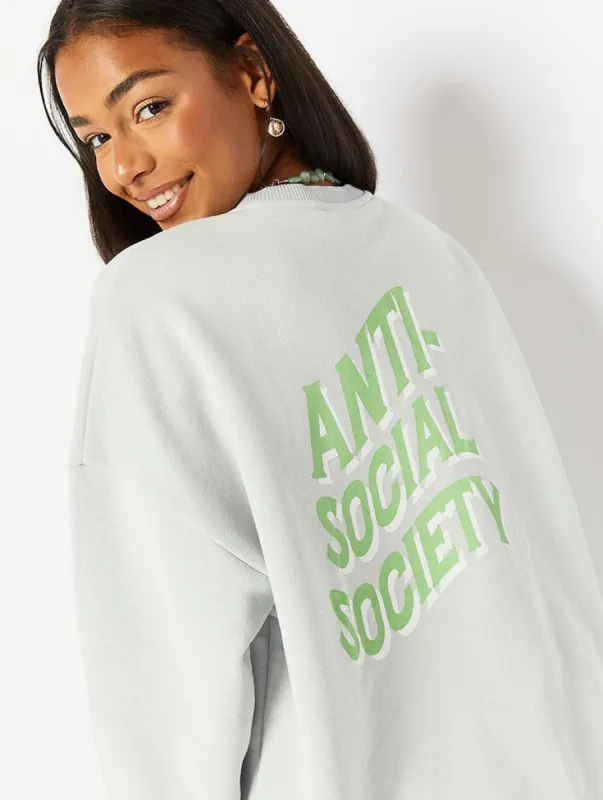Anti Social Society Grey Sweatshirt Co-ord sold by Skinnydip London