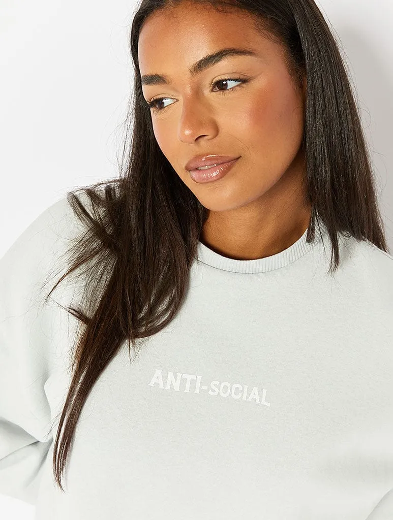 Anti Social Society Grey Sweatshirt Co-ord sold by Skinnydip London product image thumbnail 3
