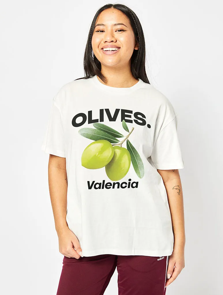 Olives Valencia T-Shirt in Ecru sold by Skinnydip London