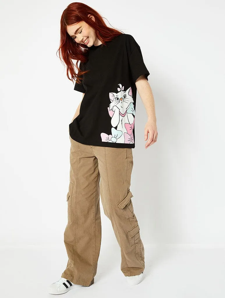 Disney Marie Oversized T-Shirt In Black sold by Skinnydip London product image thumbnail 4
