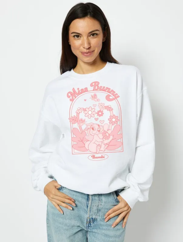 Disney Miss Bunny Sweatshirt in White sold by Skinnydip London